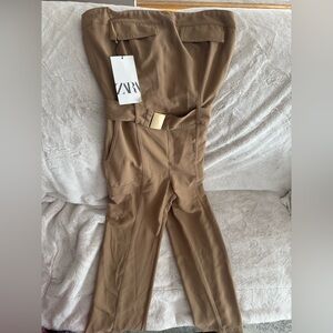 New with tags Zara camel jumpsuit